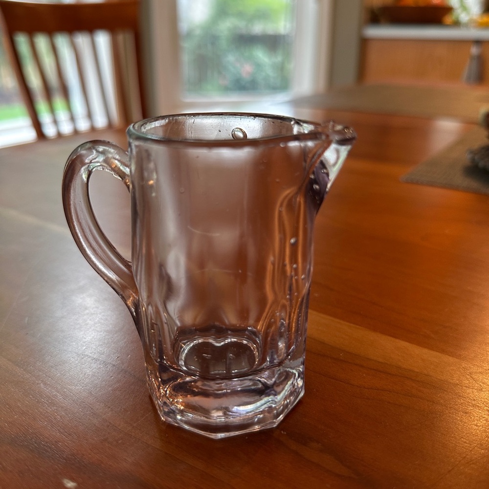 Victorian Pressed Glass Creamer – Child’s Mini Pitcher Clear Glass Collectible